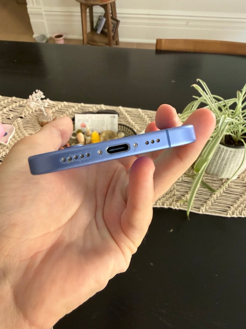 iPhone 16 512GB Blue bottom view